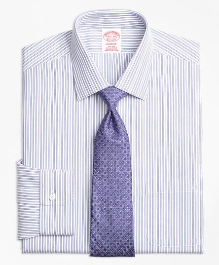 Brooks Brothers Non-iron Madison Fit Alternating Double Stripe Dress Shirt