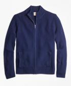 Brooks Brothers Wool-blend Zip Cardigan