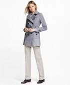 Brooks Brothers Plaid Stretch Cotton Trench Jacket