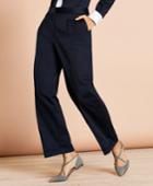 Brooks Brothers Women's Pleat-front Cropped Wide-leg Pants