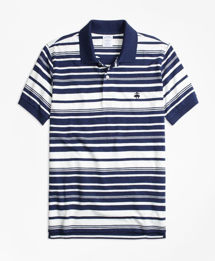 Brooks Brothers Men's Slim Fit Variegated Stripe Polo Shirt