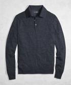 Brooks Brothers Golden Fleece 3-d Knit Fine-gauge Merino Wool Polo Sweater