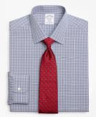 Brooks Brothers Men's Stretch Slim Fitted Dress Shirt, Non-iron Houndstooth Overcheck