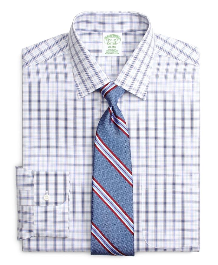 Brooks Brothers Men's Extra Slim Fit Slim-fit Dress Shirt, Non-iron Twin Plaid