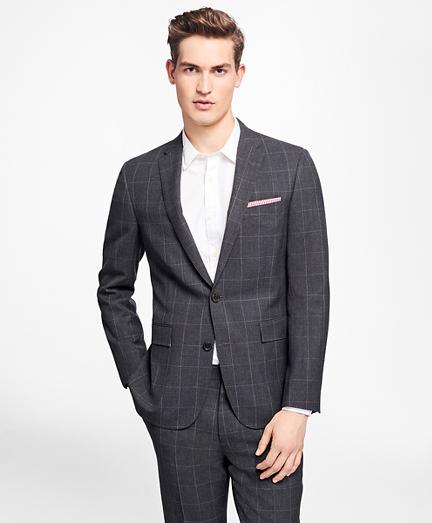 Brooks Brothers Windowpane Stretch-wool Suit Jacket