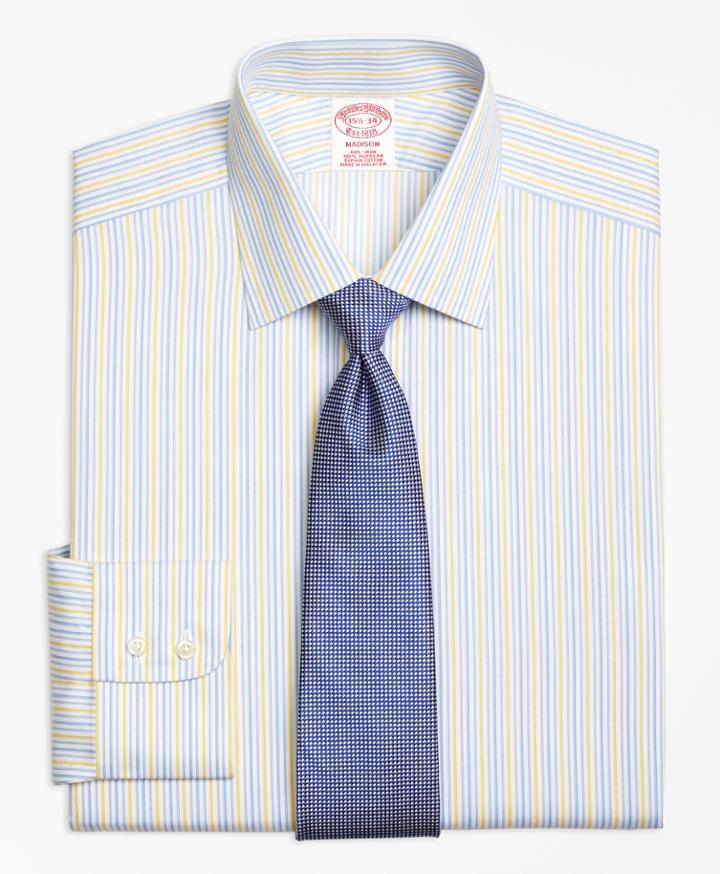 Brooks Brothers Men's Regular Fit Classic-fit Dress Shirt, Non-iron Sidewheeler Stripe