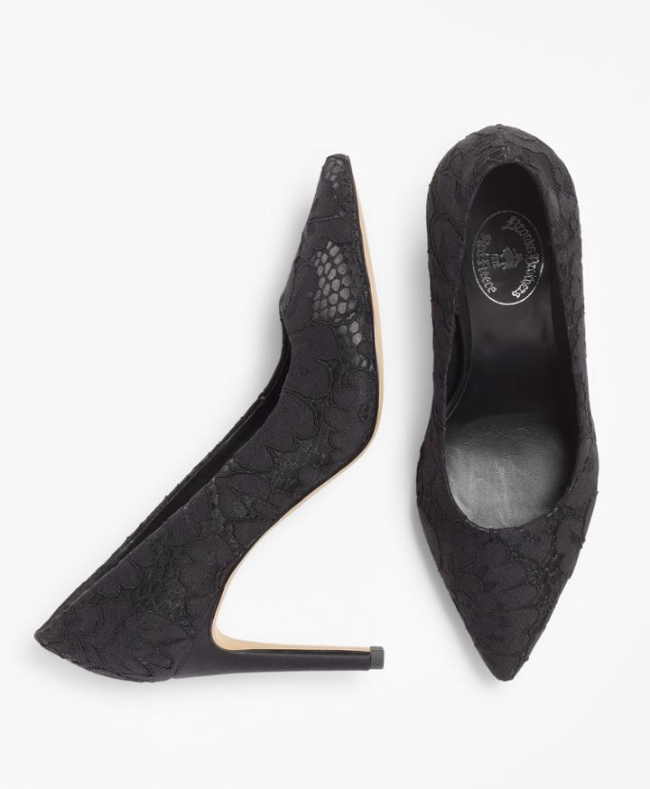 Brooks Brothers Women's Floral Lace Point-toe Pumps