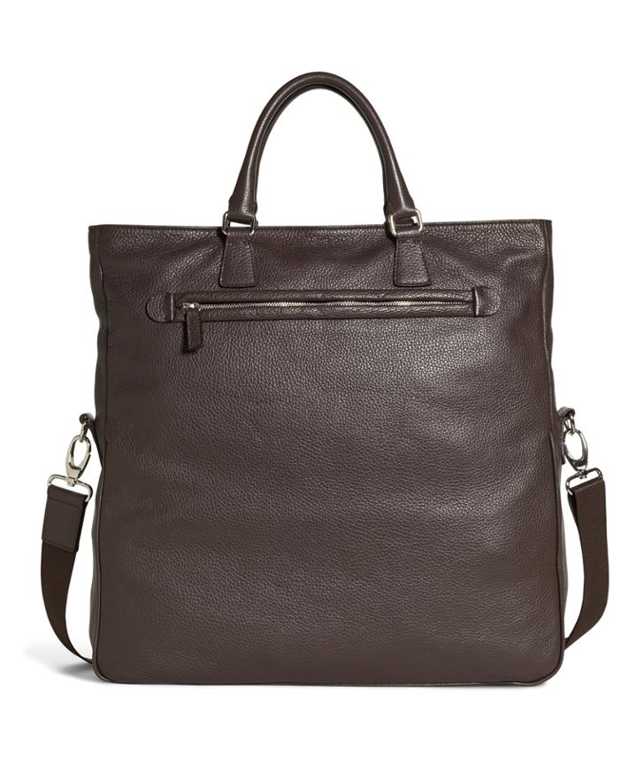 Brooks Brothers Men's Pebble Leather Tote
