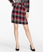 Brooks Brothers Plaid Wool-blend A-line Skirt