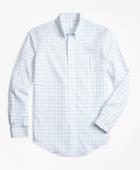 Brooks Brothers Men's Non-iron Brookscool Milano Fit Tonal Windowpane Sport Shirt