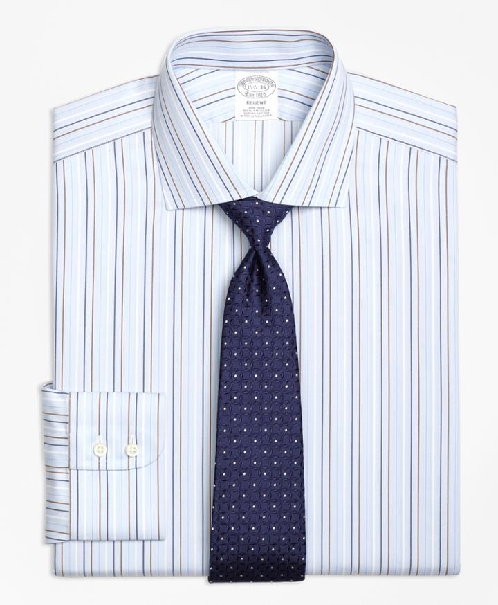Brooks Brothers Men's Slim Fitted Dress Shirt, Non-iron Alternating Stripe