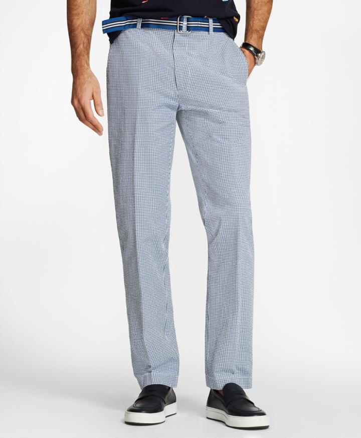Brooks Brothers Men's Clark Fit Gingham Seersucker Pants