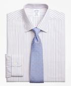 Brooks Brothers Men's Non-iron Slim Fit End-on-end Alternating Stripe Dress Shirt