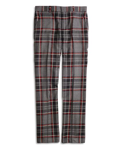 Brooks Brothers Flat-front Plaid Wool Suit Trousers