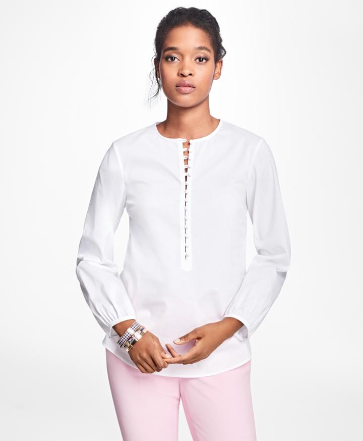 Brooks Brothers Women's Stretch-cotton-blend Blouse