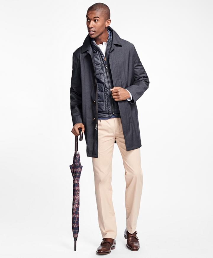 Brooks Brothers Men's Screenweave Short Town Coat