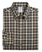 Brooks Brothers Men's Non-iron Slim Fit Thick Windowpane Sport Shirt