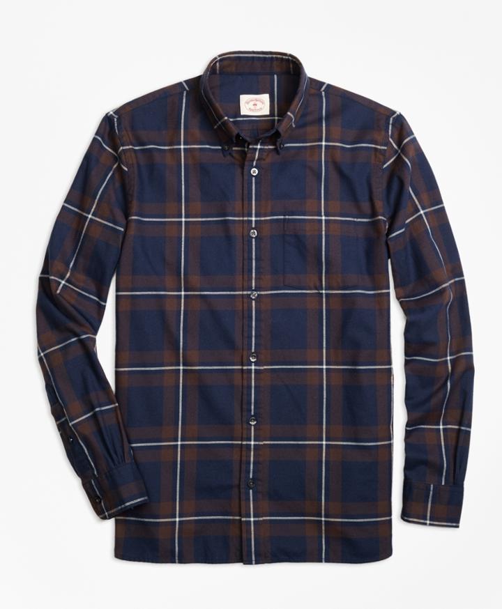 Brooks Brothers Men's Plaid Flannel Sport Shirt