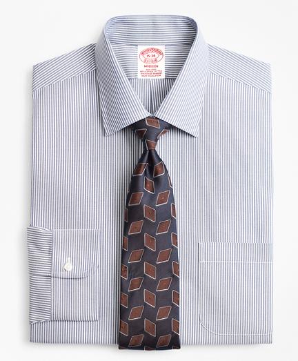 Brooks Brothers Stretch Madison Classic-fit Dress Shirt, Non-iron Narrow Ground Stripe