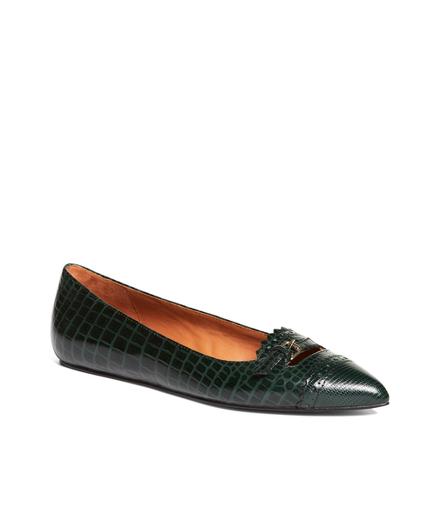 Brooks Brothers Exotic Embossed Lambskin Flat