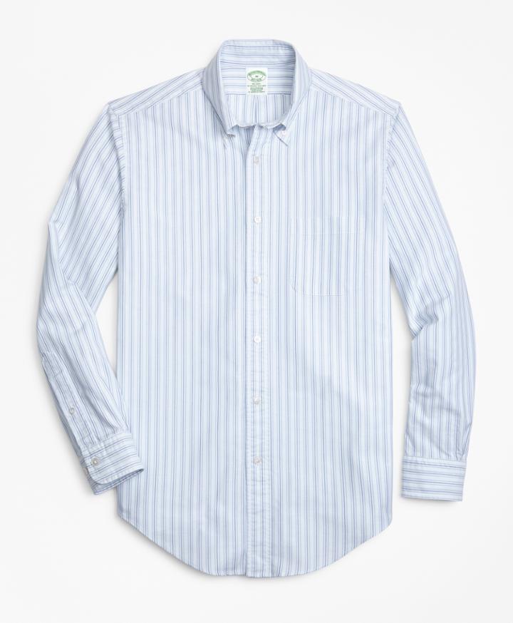 Brooks Brothers Men's Milano Fit Oxford Double-stripe Sport Shirt