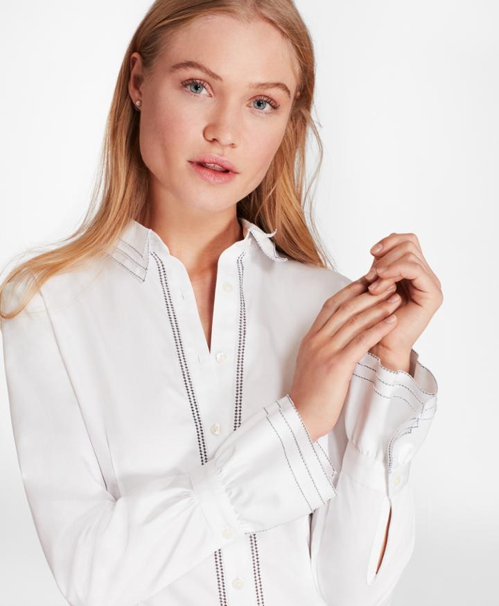 Brooks Brothers Women's Cotton Sateen Ruffle-cuff Shirt