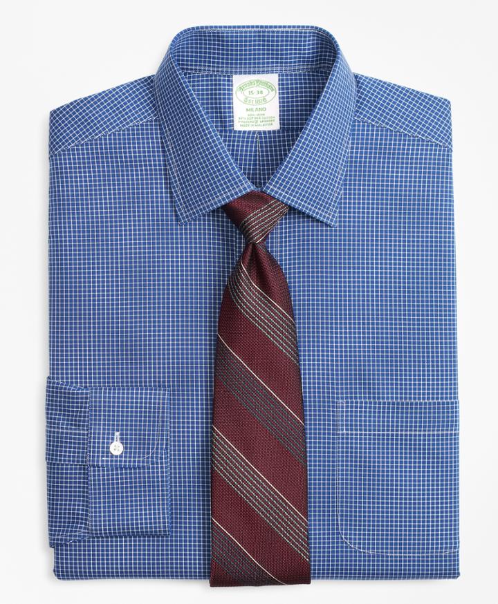 Brooks Brothers Men's Stretch Extra Slim Fit Slim-fit Dress Shirt, Non-iron Ground Check