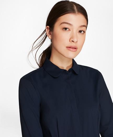 Brooks Brothers Stretch-cotton Bishop-sleeve Blouse