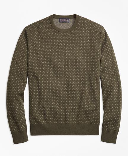 Brooks Brothers Cotton Cashmere Bird's-eye Crewneck Sweater