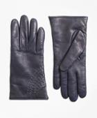 Brooks Brothers Topstitched Cashmere-lined Leather Gloves