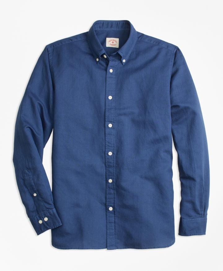 Brooks Brothers Men's Garment-dyed Linen-cotton Sport Shirt