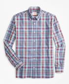 Brooks Brothers Men's Plaid Garment-dyed Cotton Sport Shirt