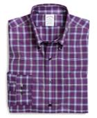 Brooks Brothers Men's Supima Cotton Non-iron Slim Fit Windowpane Sport Shirt