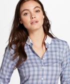 Brooks Brothers Tailored-fit Round-collar Plaid Cotton Dobby Shirt