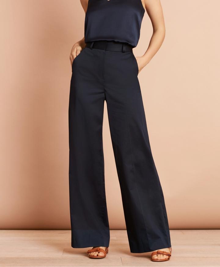 Brooks Brothers Women's Cotton Sateen Wide-leg Pants