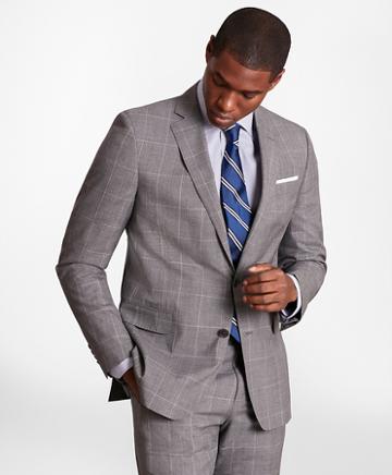 Brooks Brothers Brooksgate Regent-fit Windowpane Wool Suit Jacket