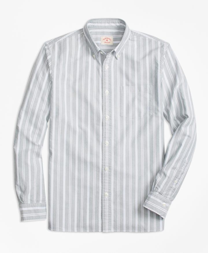 Brooks Brothers Men's Stripe Oxford Cotton Sport Shirt