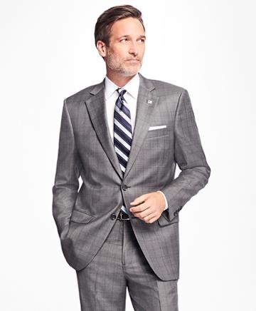 Brooks Brothers Madison Fit Saxxon Wool Glen Plaid 1818 Suit