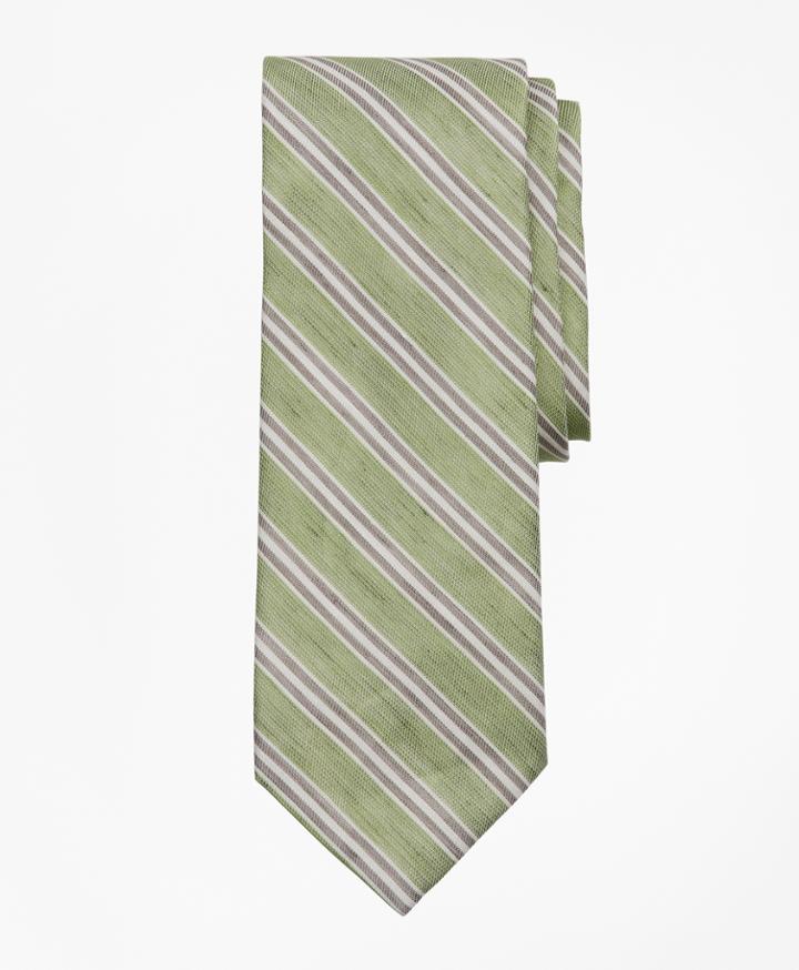 Brooks Brothers Men's Linen And Silk Stripe Tie