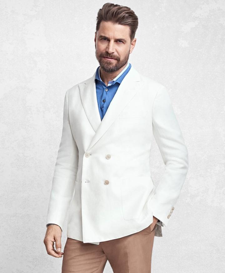 Brooks Brothers Men's Golden Fleece Double-breasted Twill Sport Coat
