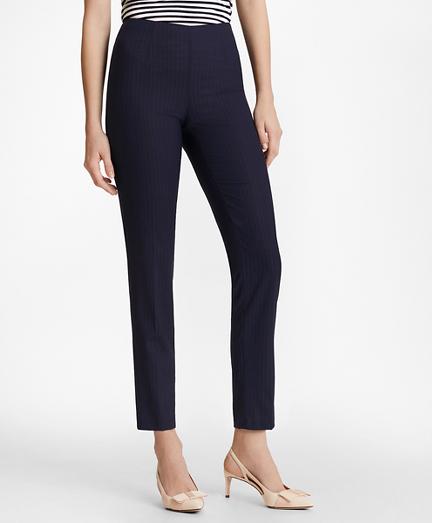 Brooks Brothers Pinstripe Brookscool Merino Wool Ankle Pants