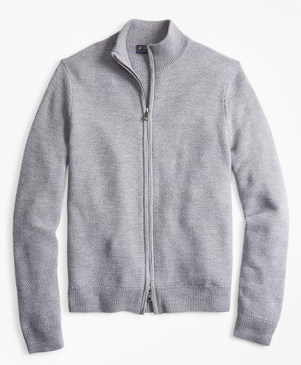 Brooks Brothers Honeycomb Stitch Full-zip Cardigan