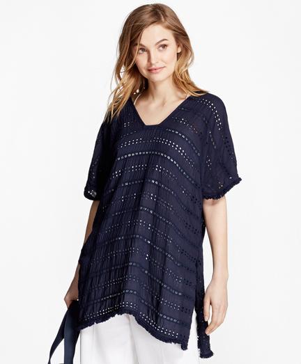 Brooks Brothers Fringe Summer Poncho