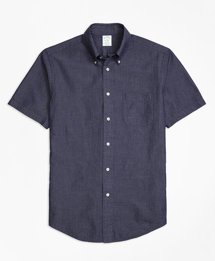 Brooks Brothers Milano Fit Seersucker Short-sleeve Sport Shirt