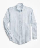 Brooks Brothers Regent Fit Stripe Irish Linen  Sport Shirt