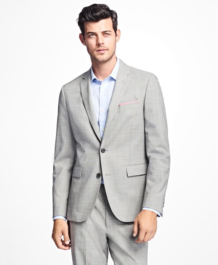 Brooks Brothers Men's Sharkskin Stretch-wool Suit Jacket