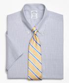 Brooks Brothers Regent Fitted Dress Shirt, Non-iron Double Mini-windowpane Short-sleeve