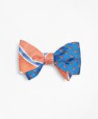 Brooks Brothers Men's Bb#2 Stripe With Textured Stripe Flower Reversible Bow Tie