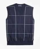 Brooks Brothers Men's Cotton Cashmere Windowpane Vest