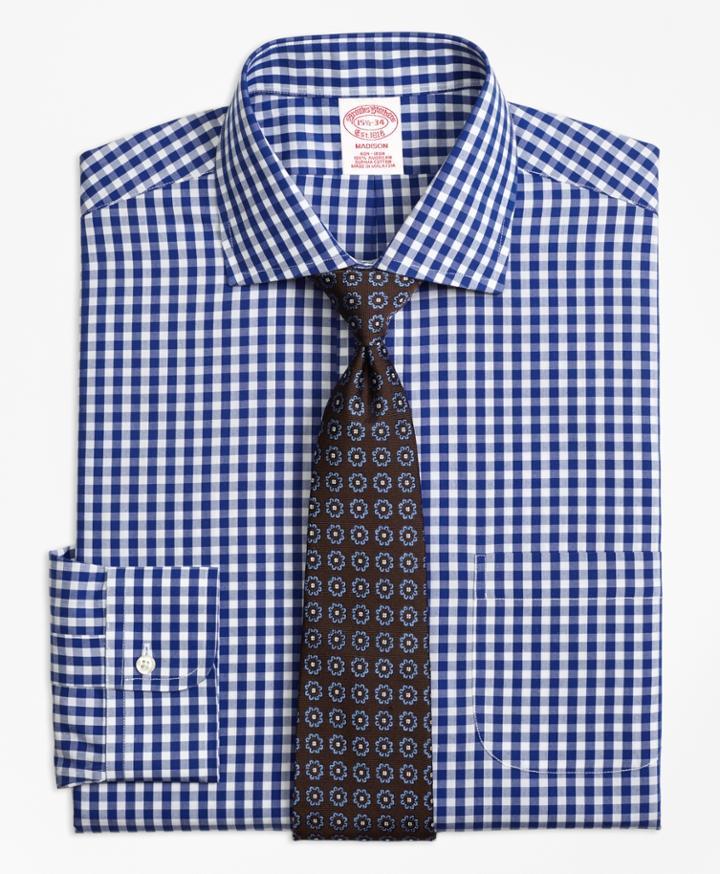 Brooks Brothers Men's Non-iron Regular Fit Gingham Dress Shirt
